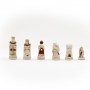 Chess pieces Middle Ages in hand painted alabaster and resin