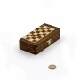 Squared with natural wood - folding magnetic set with checkers