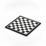 Chessboard leatherette black and white inserted by hand