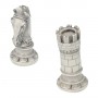 Chess pieces Art Nouveau in hand painted alabaster and resin