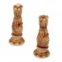 Chess pieces Art Nouveau in hand painted alabaster and resin