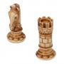 Chess pieces Art Nouveau in hand painted alabaster and resin