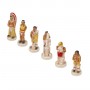 Chess pieces Wild West Cowboy against Indians in alabaster and resin hand painted.