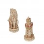 Chess pieces Florence and its monuments in alabaster and resin painted by hand.