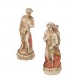 Chess pieces Florence and its monuments in alabaster and resin painted by hand.