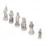 Chess pieces Florence and its monuments in alabaster and resin painted by hand.