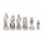 Chess pieces Florence and its monuments in alabaster and resin painted by hand.