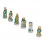 Chess pieces Frederick Barbarossa in hand-painted alabaster and resin