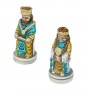 Chess pieces Frederick Barbarossa in hand-painted alabaster and resin