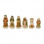 Chess pieces Frederick Barbarossa in hand-painted alabaster and resin
