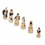 Chess pieces Battle of Spain in alabaster and hand-painted resin