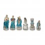 Chess pieces Battle of Spain in alabaster and hand-painted resin