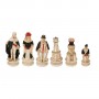 Chess pieces Battle of Spain in alabaster and hand-painted resin