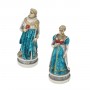 Chess pieces Battle of Spain in alabaster and hand-painted resin