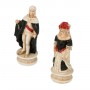 Chess pieces Battle of Spain in alabaster and hand-painted resin