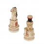 Chess pieces Battle of Spain in alabaster and hand-painted resin