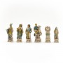 Chess pieces Battle of Actium - Romans vs Egyptians in hand painted alabaster and resin