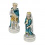 Chess pieces Battle of Cornwall in alabaster and hand-painted resin