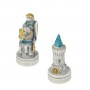 Chess pieces Battle of Cornwall in alabaster and hand-painted resin