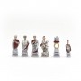 Chess pieces Battle of Actium - Romans vs Egyptians in hand painted alabaster and resin