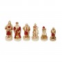 Chess pieces Battle of Cornwall in alabaster and hand-painted resin