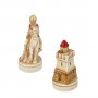Chess pieces Battle of Cornwall in alabaster and hand-painted resin