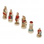 Chess pieces Cleopatra and Caesar in hand painted alabaster and resin