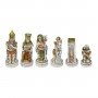 Chess pieces Cleopatra and Caesar in hand painted alabaster and resin