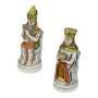Chess pieces Cleopatra and Caesar in hand painted alabaster and resin