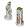 Chess pieces Cleopatra and Caesar in hand painted alabaster and resin