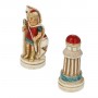 Chess pieces Cleopatra and Caesar in hand painted alabaster and resin