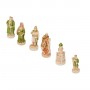 Chess pieces The Battle of Camelot in hand painted alabaster and resin