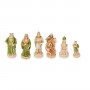 Chess pieces The Battle of Camelot in hand painted alabaster and resin