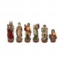 Chess pieces The Grape Harvest in hand painted alabaster and resin