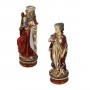 Chess pieces The Grape Harvest in hand painted alabaster and resin