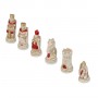 Chess pieces Middle Ages in hand painted alabaster and resin