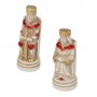 Chess pieces Middle Ages in hand painted alabaster and resin