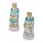 Chess pieces Middle Ages in hand painted alabaster and resin