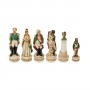 Chess pieces Battle of Borodino in alabaster and resin Handpainted