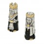 Chess pieces stylized Crusaders in hand painted alabaster and resin