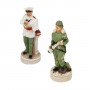 Chesspieces World War - Hitler Vs Stalin in hand painted alabaster and resin