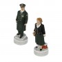 Chesspieces World War - Hitler Vs Stalin in hand painted alabaster and resin