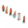 Chess pieces Italian Fire Department “yesterday and today” in hand painted alabaster and resin