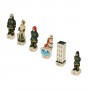 Chess pieces Italian Fire Department “yesterday and today” in hand painted alabaster and resin