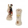 Chess pieces Corps of Carabinieri with high uniform in hand painted alabaster and resin