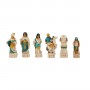 Chess pieces Battle of Actium - Romans vs Egyptians in hand painted alabaster and resin