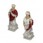 Chess pieces Battle of Actium - Romans vs Egyptians in hand painted alabaster and resin
