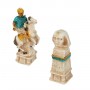 Chess pieces Battle of Actium - Romans vs Egyptians in hand painted alabaster and resin