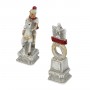 Chess pieces Battle of Actium - Romans vs Egyptians in hand painted alabaster and resin