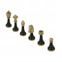 Classic Staunton chess pieces in zamak and black and white lacquered wood, hand finished